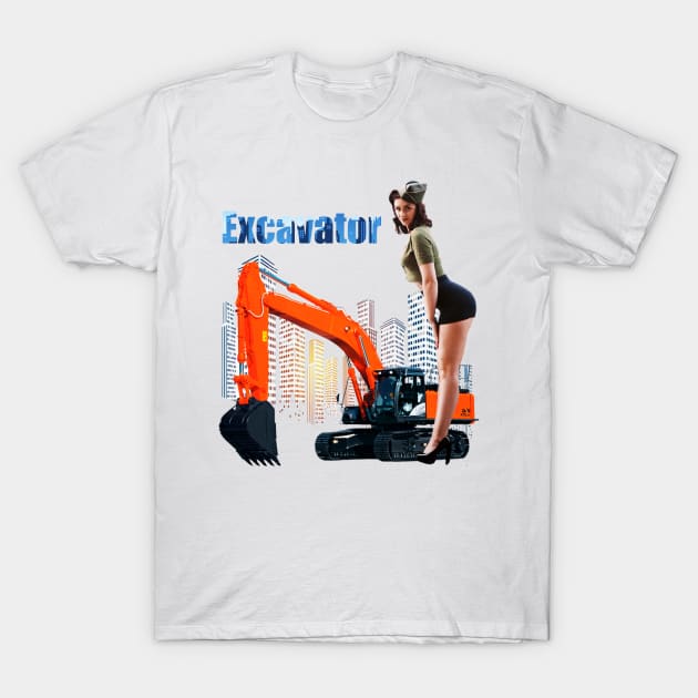 Excavator Girl T-Shirt by SAE